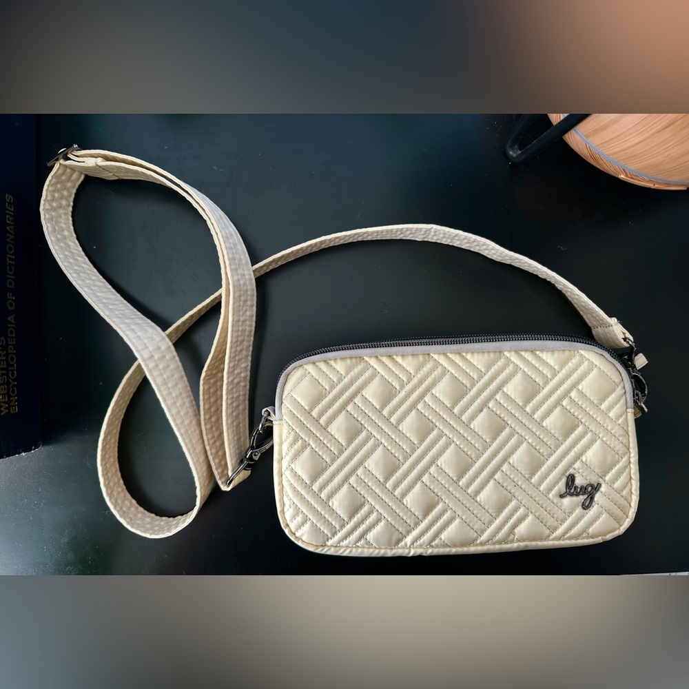 Coupe XL Convertible Crossbody Bag in Metallic/Gold Cream
